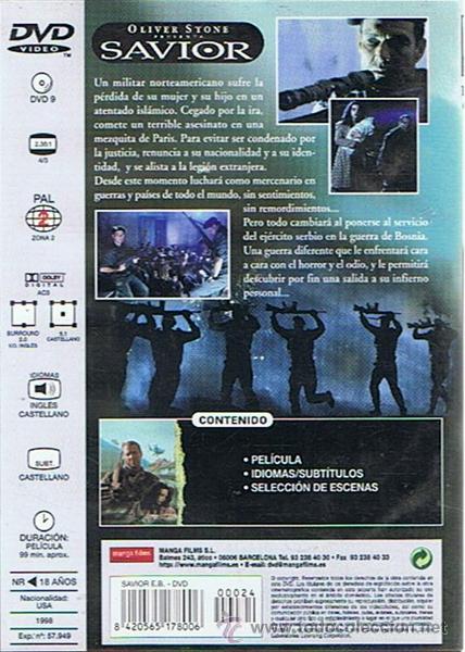 Cine: DVD SAVIOR  DENNIS QUAID - Foto 2