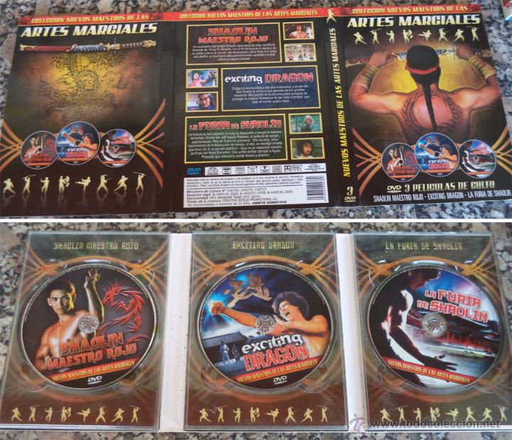 Cine: NUEVOS MAESTROS DE LAS ARTES MARCIALES 3 DVD EN SU ESTUCHE - SHAOLIN MAESTRO ROJO - EXCITING DRGON -