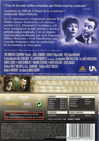 Cine: DVD EL APARTAMENTO  JACK LEMMON - Foto 2