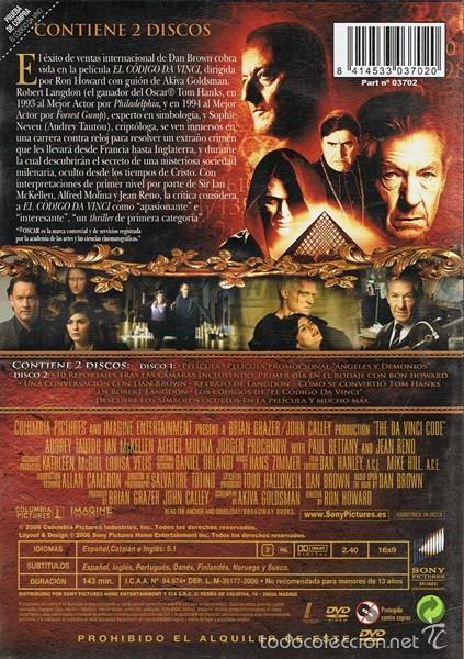 Cine: DVD EL C&Oacute;DIGO DA VINCI  TOM HANKS  (EDICI&Oacute;N 2 DISCOS) - Foto 2