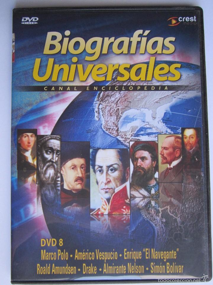 Cine: 871 BIOGRAFIAS UNIVERSALES DVD MARCO POLO- AMERICO-EL NAVENGANTE-AMUNDSE-DRAKE-NELSON-BOLIVAR''