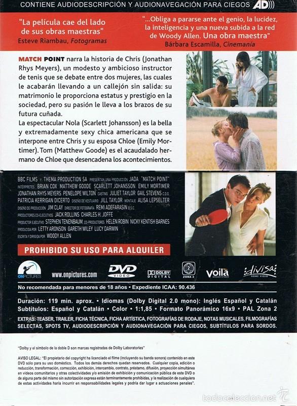 Cine: DVD MATCH POINT  BRIAN COX - Foto 2