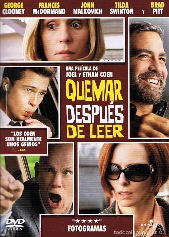 Cinema: DVD QUEMAR DESPU&Eacute;S DE LEER GEORGE CLOONEY & BRAD PITT
