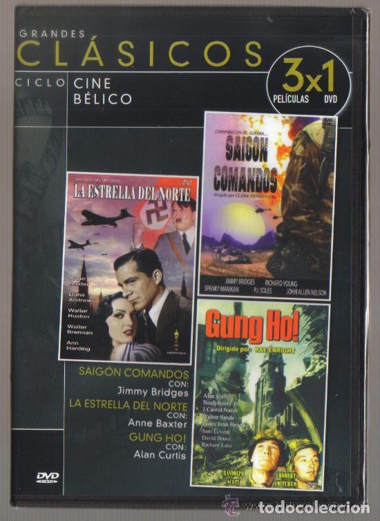 Cinema: DVD 3 PELICULAS EN UN DVD - GRANDES CLASICOS CICLO CINE BELICO - PRECINTO ORIGINAL - VER TITULOS