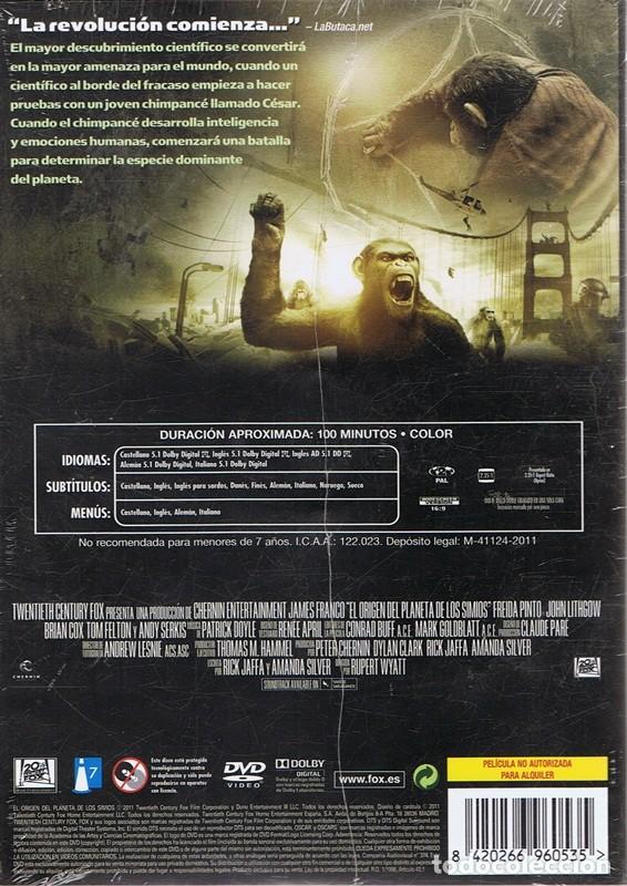 Cine: DVD EL ORIGEN DEL PLANETA DE LOS SIMIOS - Foto 2