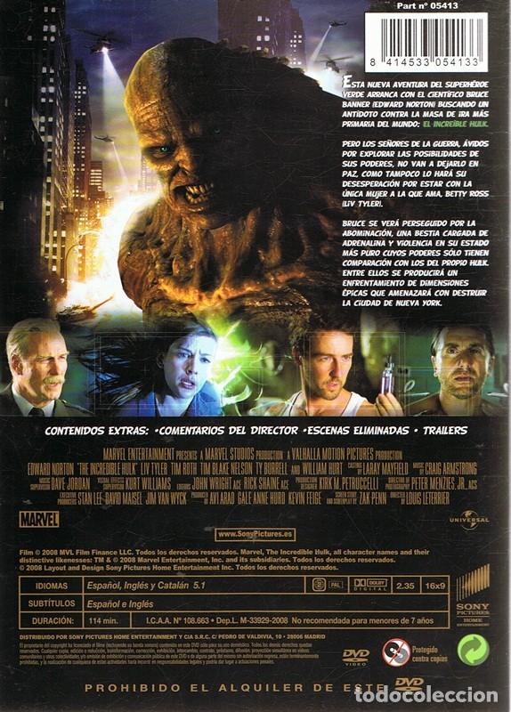 Cine: DVD EL INCRE&Iacute;BLE HULK  TIM ROTH - Foto 2