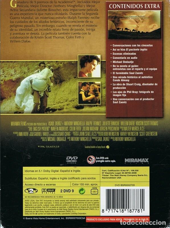Cine: DVD EL PACIENTE INGL&Eacute;S (EDICI&Oacute;N 2 DISCOS) - Foto 2