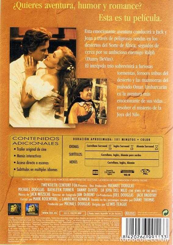 Cine: DVD LA JOYA DEL NILO  MICHAEL DOUGLAS - Foto 2