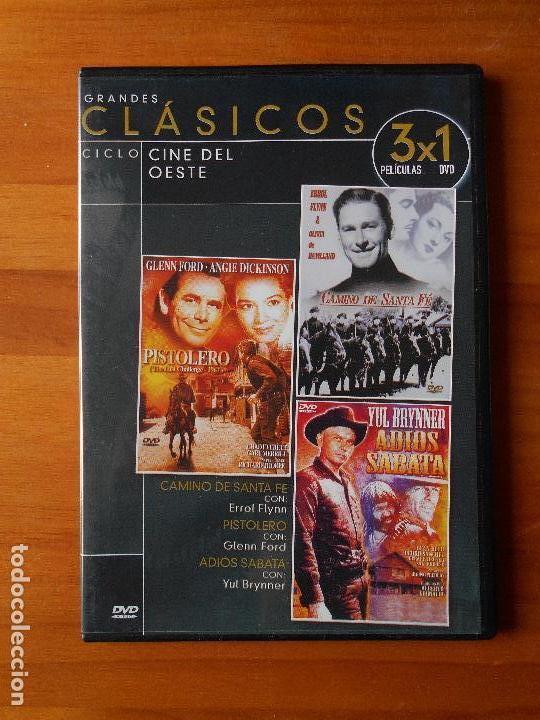 Kino: DVD CICLO CINE DEL OESTE - CAMINO DE SANTA FE, PISTOLERO,ADIOS SABATA - 3 PELICULAS - CAJA SLIM (F4)
