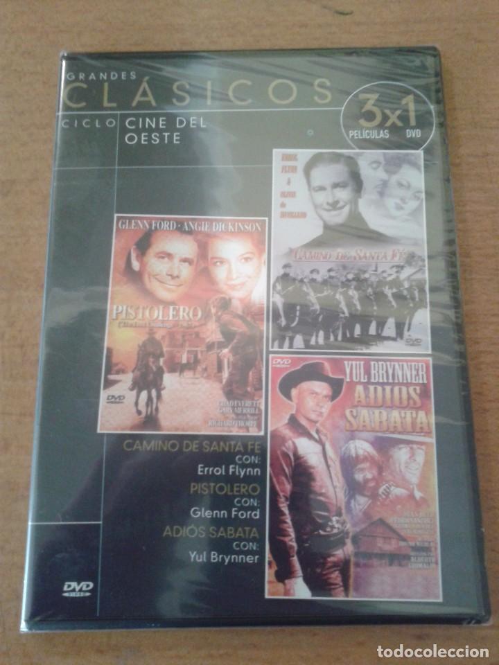 Cinema: CAMINO DE SANTA FE / PISTOLERO / ADIOS SABATA -- CINE DEL OESTE -- 3 X 1 -- NUEVA -- DVD --