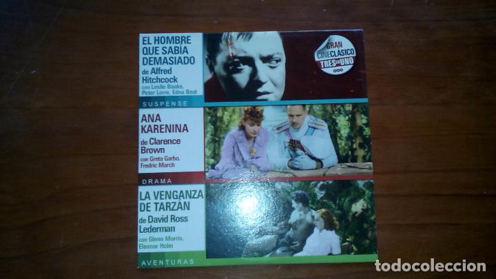 Cin&eacute;ma: dvd 3 en 1( el hombre que sabia demasiado, anna karenina, la venganza de tarzan)