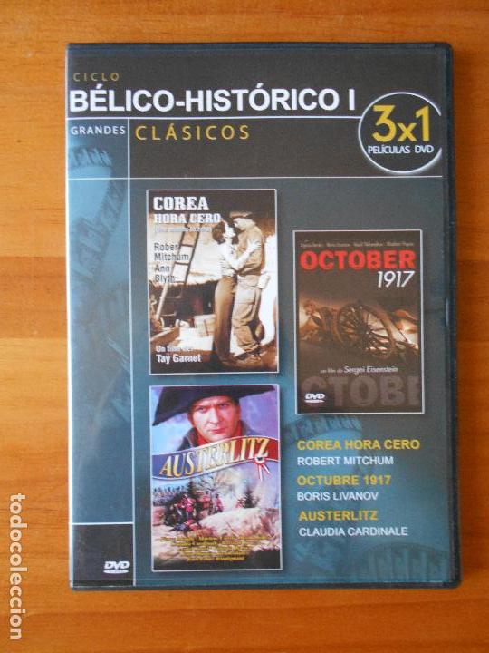 Cine: DVD CICLO BELICO-HISTORICO I - COREA HORA CERO - OCTUBRE 1917 - AUSTERLITZ - CAJA SLIM (M4)