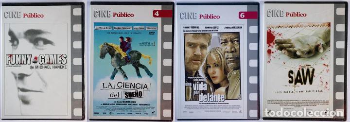 Cine: 4 PEL&Iacute;CULAS EN DVD CINE P&Uacute;BLICO SAW FUNNY GAMES CIENCIA DEL SUE&Ntilde;O UNA VIDA POR DELANTE PRECINTADAS