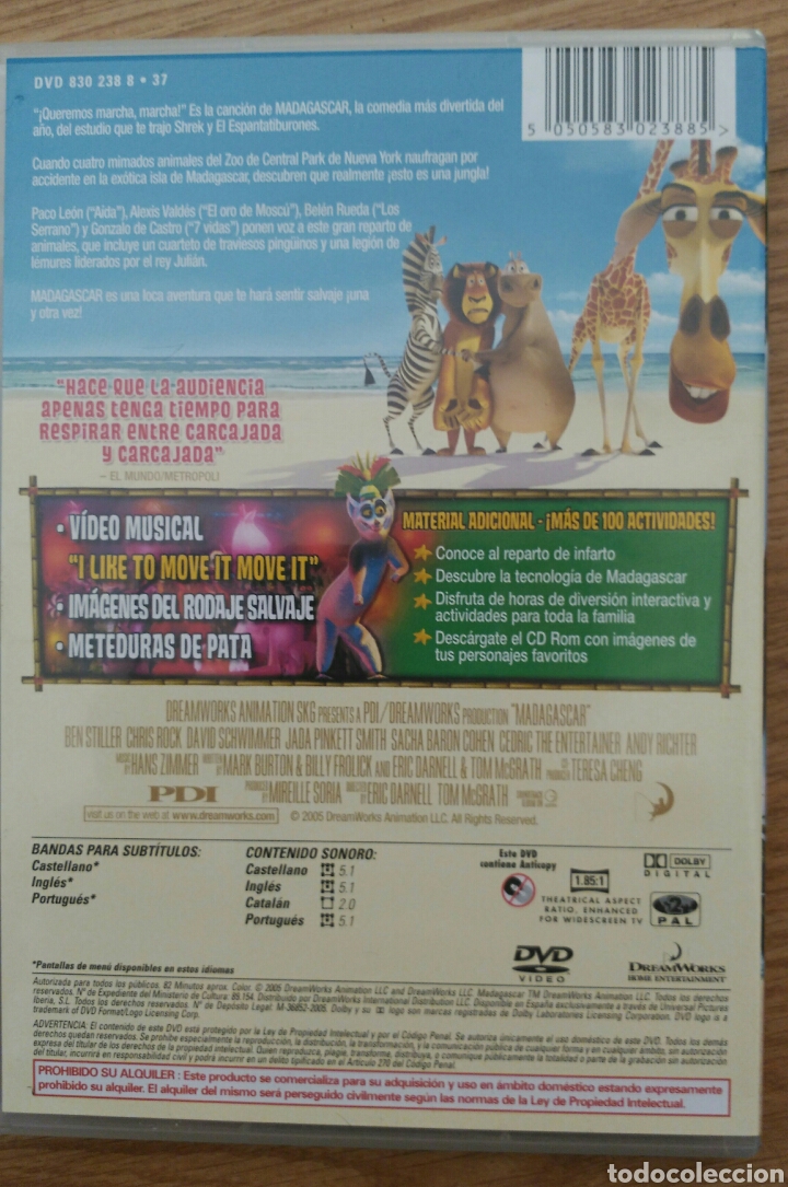 Cine: PEL&Iacute;CULA DVD MADAGASCAR - Foto 2