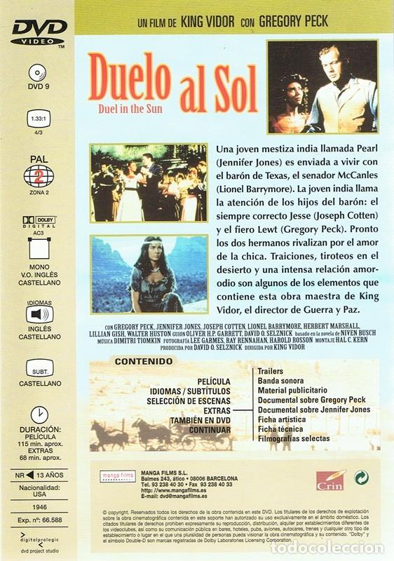 Cine: DVD DUELO AL SOL  GREGORY PECK - Foto 2