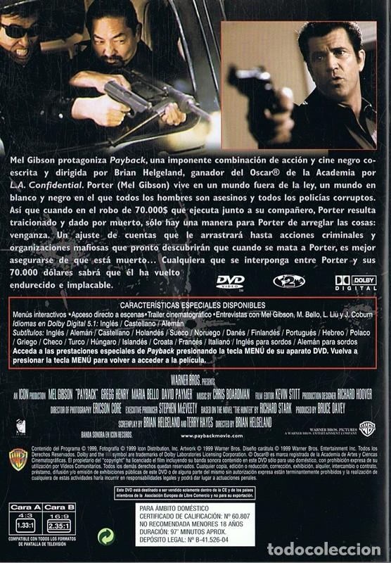 Cine: DVD PAYBACK MEL GIBSON - Foto 2