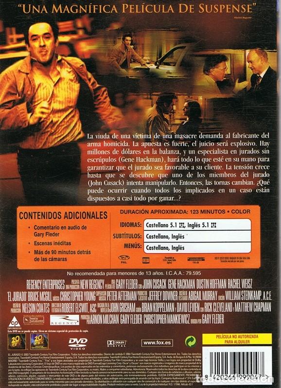 Cine: DVD EL JURADO CUSACK - HACKMAN - HOFFMAN - WEISZ - Foto 2