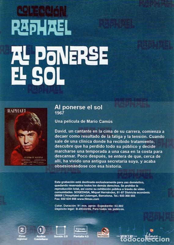 Cine: DVD AL PONERSE EL SOL RAPHAEL - Foto 2