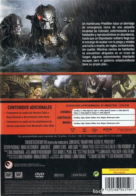 Cine: DVD ALIENS VS PREDATOR 2 VERSI&Oacute;N EXTENDIDA - Foto 2