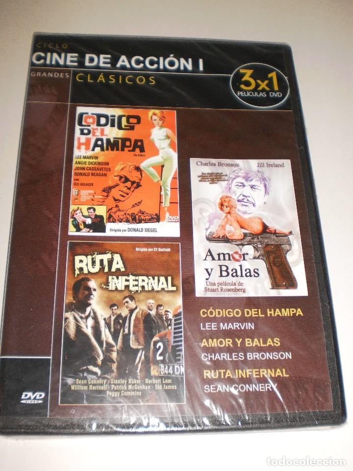 Cine: dvd c&oacute;digo del hampa. amor y balas. ruta infernal (3 dvd's) caja fina precintada