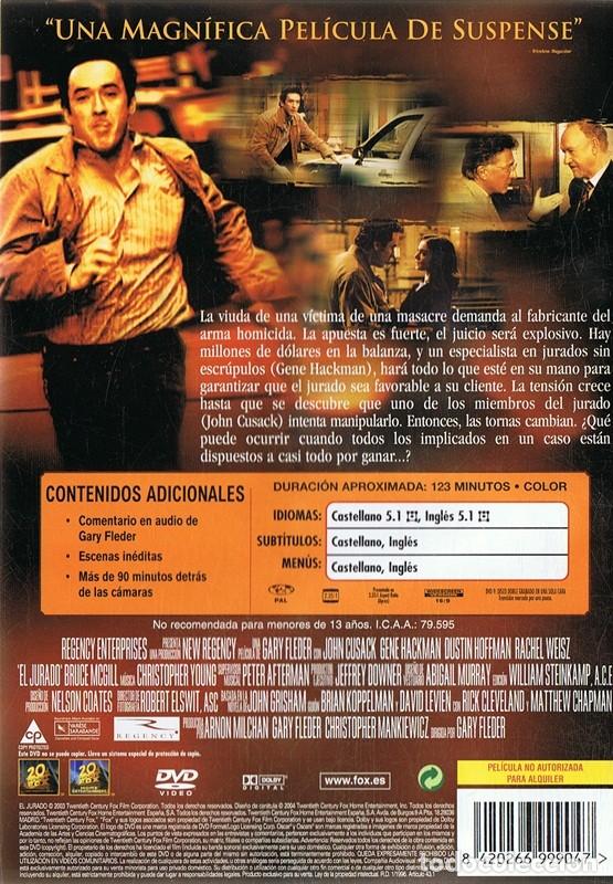 Cine: DVD EL JURADO  CUSACK,HACKMAN,HOFFMAN,WEISZ - Foto 2
