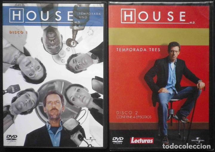 Cine: TODODVD: House Temporada 1 Disco 1 - Temporada 3 Disco 2 Precintados - Caja Fina