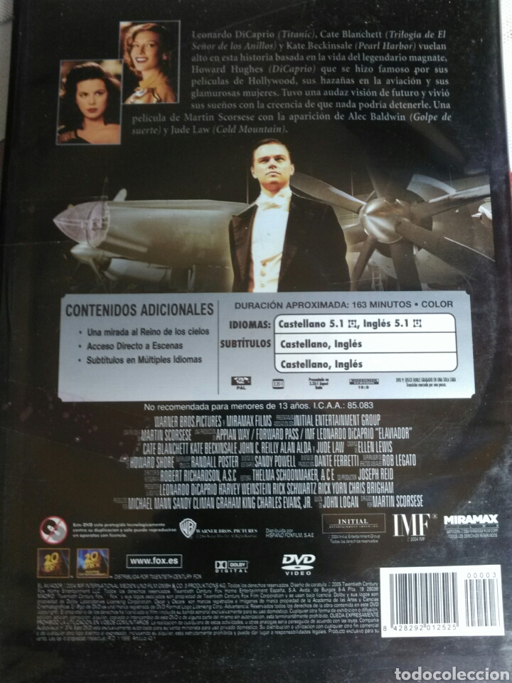 Cine: Dvd. AVIADOR CINE PEL&Iacute;CULA - Foto 2