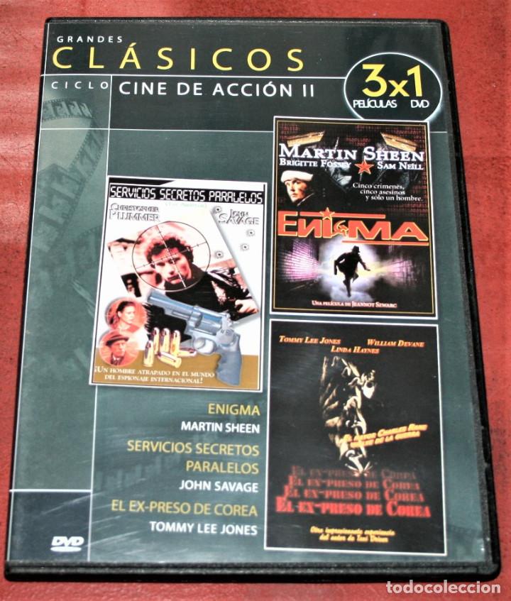 Cine: DVD 3 PEL&Iacute;CULAS - ENIGMA / SERVICIOS SECRETOS PARALELOS / EL EX-PRESO DE COREA