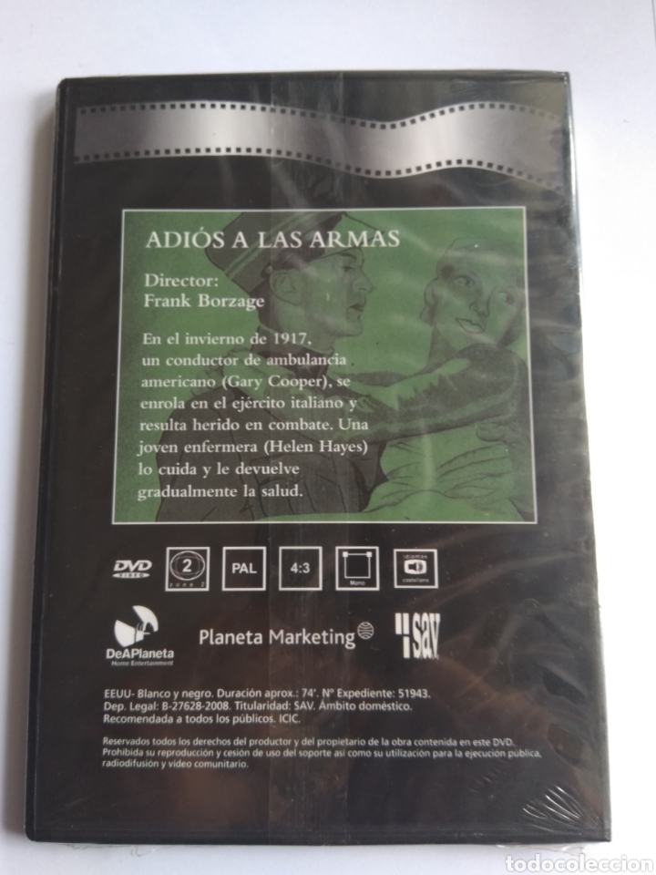 Cine: DVD ADIOS A LAS ARMAS - Foto 2