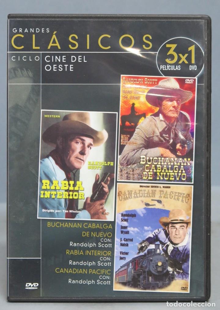 Cinema: DVD. BUCHANAN CABALGA DE NUEVO. RABIA INTERIOR. CANADIAN PACIFIC. 3 PELICULAS. CINE OESTE