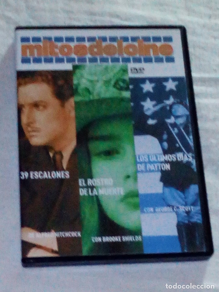 Cin&eacute;ma: Vendo Disco DVD con 3 Peliculas (39 Escalones, El rostro de la muerte y Los &uacute;ltimos d&iacute;as de Patton).