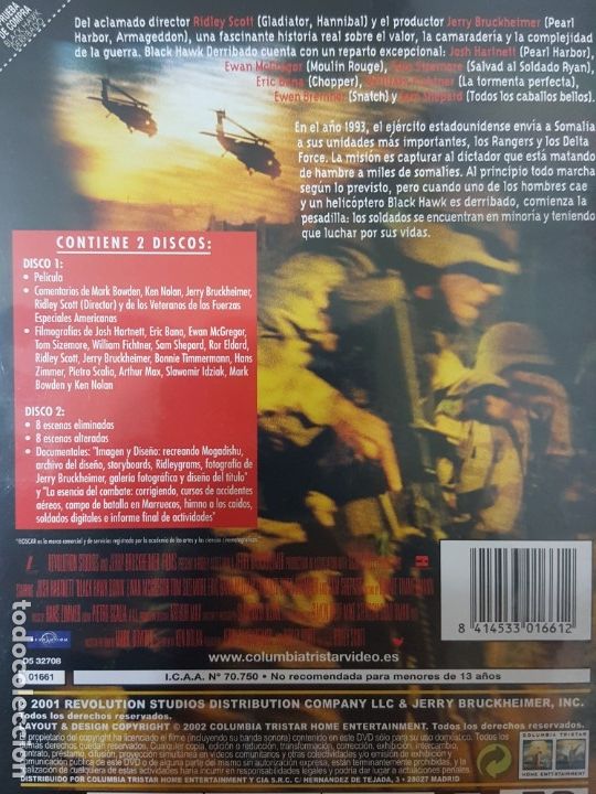Cine: BLACK HAWK DERRIBADO (2 DVDS) - Foto 2