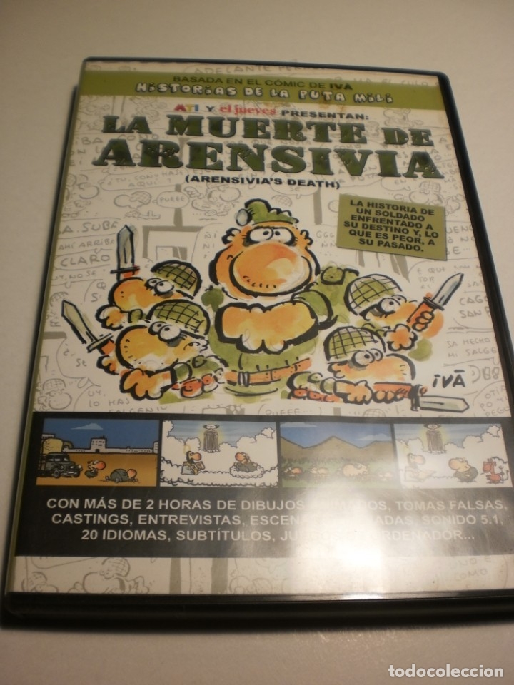 Cinema: dvd la muerte de arensivia.  iv&agrave;.  historias de la puta mili. el jueves. 85 min  (seminueva)