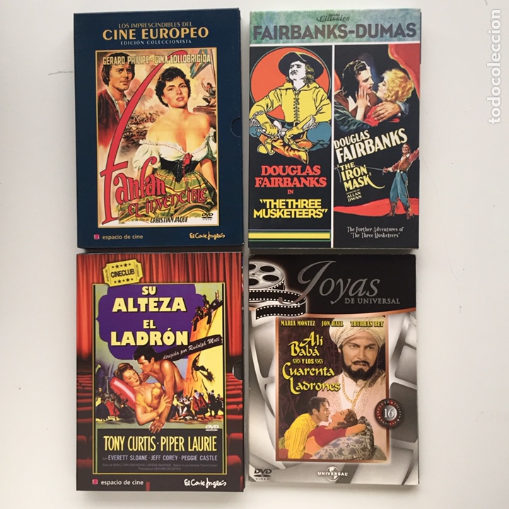 Cine: 4 DVD Aventuras: Fan fan, Ali Baba, Fairbanks Mosqueteros y M&aacute;scara hierro, Alteza Ladr&oacute;n
