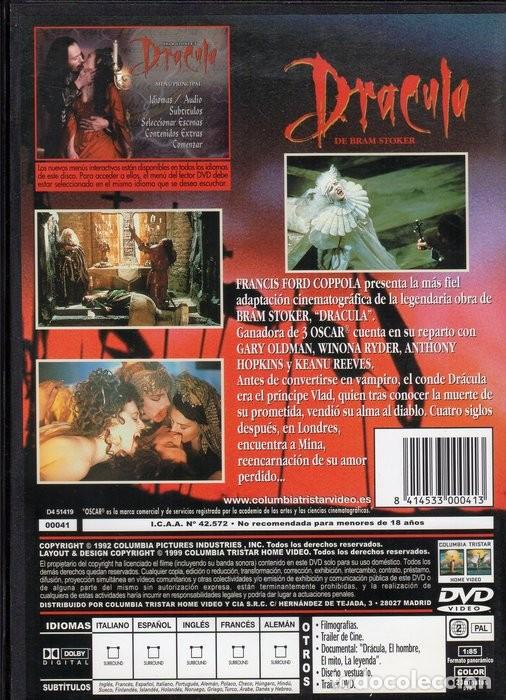Cine: DRACULA DE BRAM STOCKER. DVD. - Foto 2