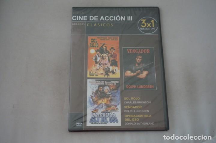 Cinema: (5-B6) /DVD - PRECINTADA -3 PELIS: SOL ROJO, VENGADOR, OPERACION ISLA DEL OSO
