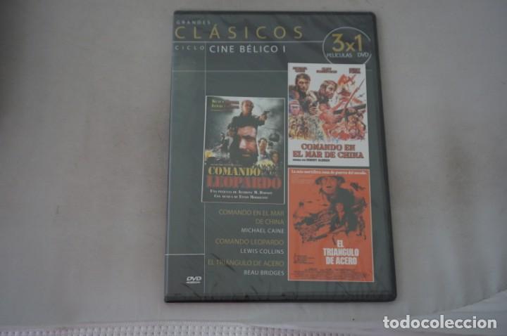 Cine: (5-B6) /DVD - PRECINTADA -3 PELIS: COMANDO EN EL MAR DE CHINA, COMANDO LEOPARDO, EL TRIANGULO ACERO