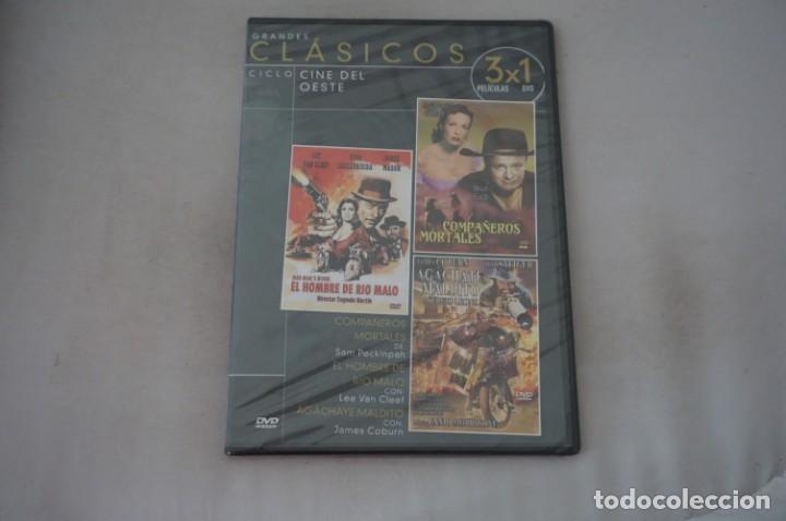 Cinema: (5-B6) /DVD - PRECINTADA -3 PELIS: COMPA&Ntilde;EROS MORTALES, EL HOMBRE DE RIO MALO, AGACHATE MALDITO