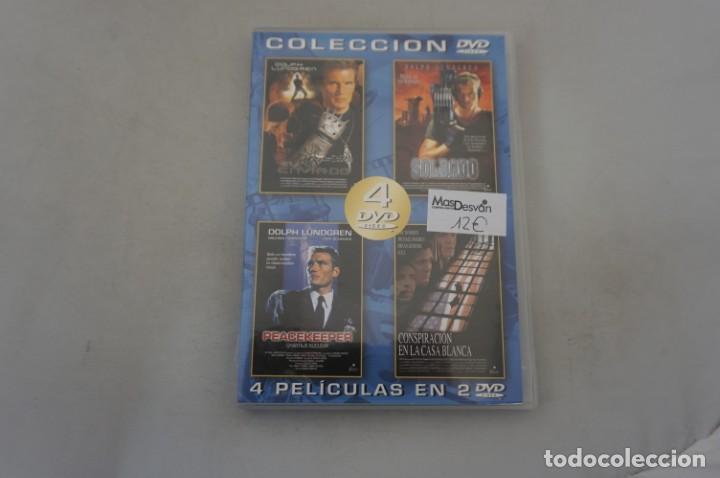 Cine: (1-B4) - 2 x DVD / 4 PELICULAS: EL ENVIADO, SOLDADO, PEACEKEEPER, CONSPIRACION EN LA CASA BLANCA