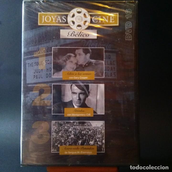 Cine: DVD - JOYAS CINE 16, BELICO PLASTIFICADA ADIOS A LAS ARMAS-ACORAZADO POTEMKIN -SITIADOS( 5 PELIS 10