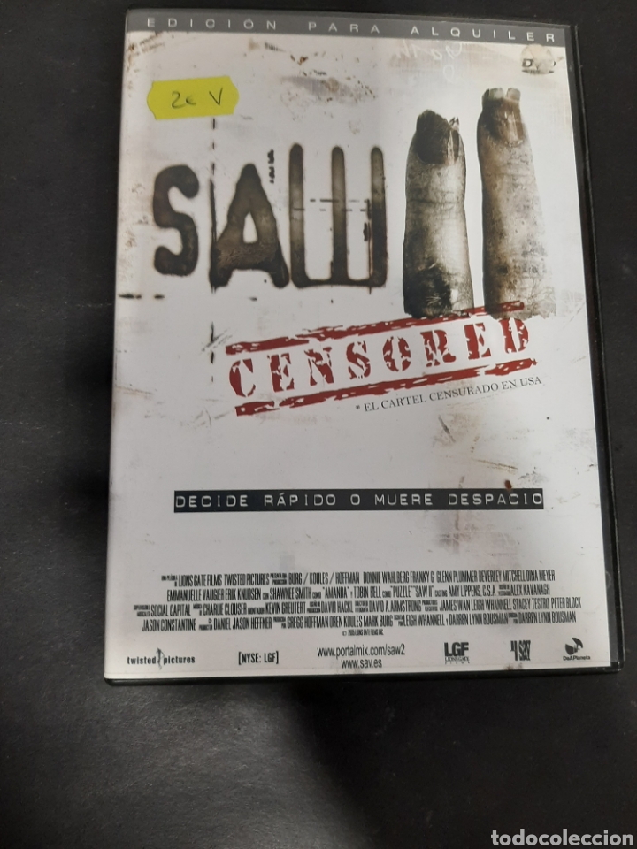 Cinema: V46 Saw 2 -dvd segunda mano tapa fina