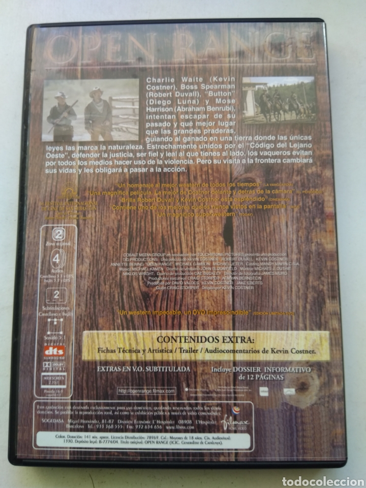 Cine: DVD OPEN RANGE/ROBERT DUVALL - Foto 2