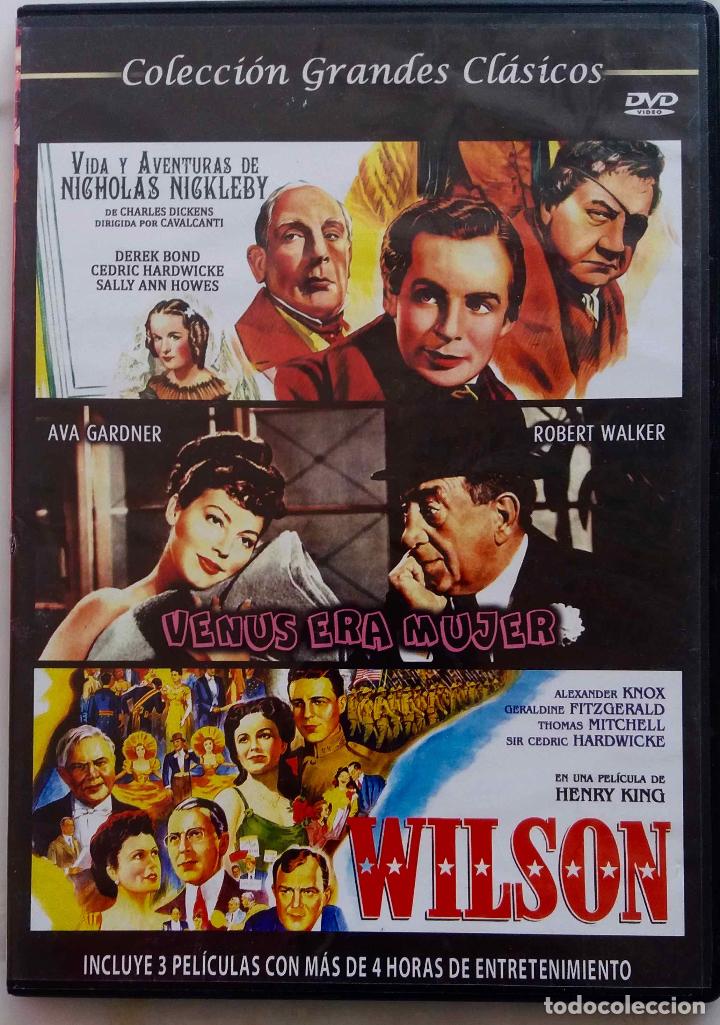 Cine: NICHOLAS NICKLEBY.VENUS ERA MUJER.WILSON.AVA GARDNER.HENRY KING.CAVALCANTI.3 PELICULAS EN UN DVD