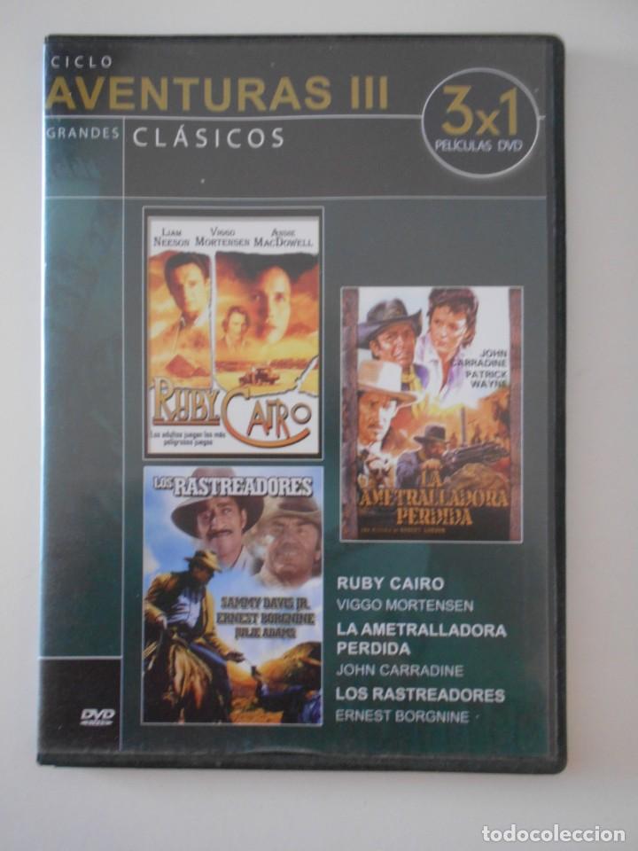 Cinema: GRANDES CLASICOS. CICLO AVENTURAS III. DVD CON 3 PELICULAS: RUBY CAIRO / LA AMETRALLADORA PERDIDA /