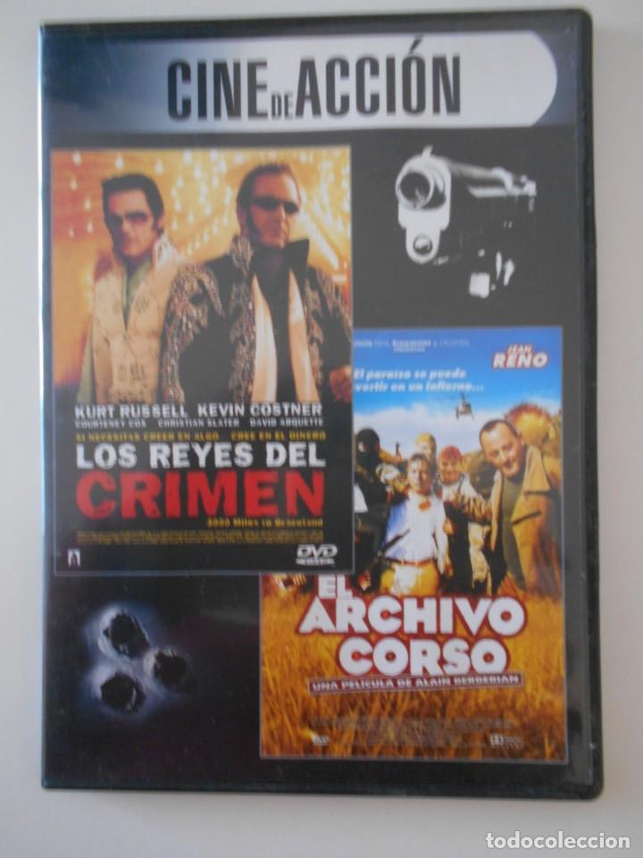 Cinema: CINE DE ACCION. DVD CON 2 PELICULAS: LOS REYES DEL CRIMEN / EL ARCHIVO CORSO. ESTUCHE FINO.
