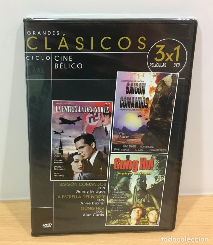 Cine: DVD 3X1 CINE B&Eacute;LICO - LA ESTRELLA DEL NORTE - SAIG&Oacute;N COMANDOS - GUNG HO!. PRECINTADO