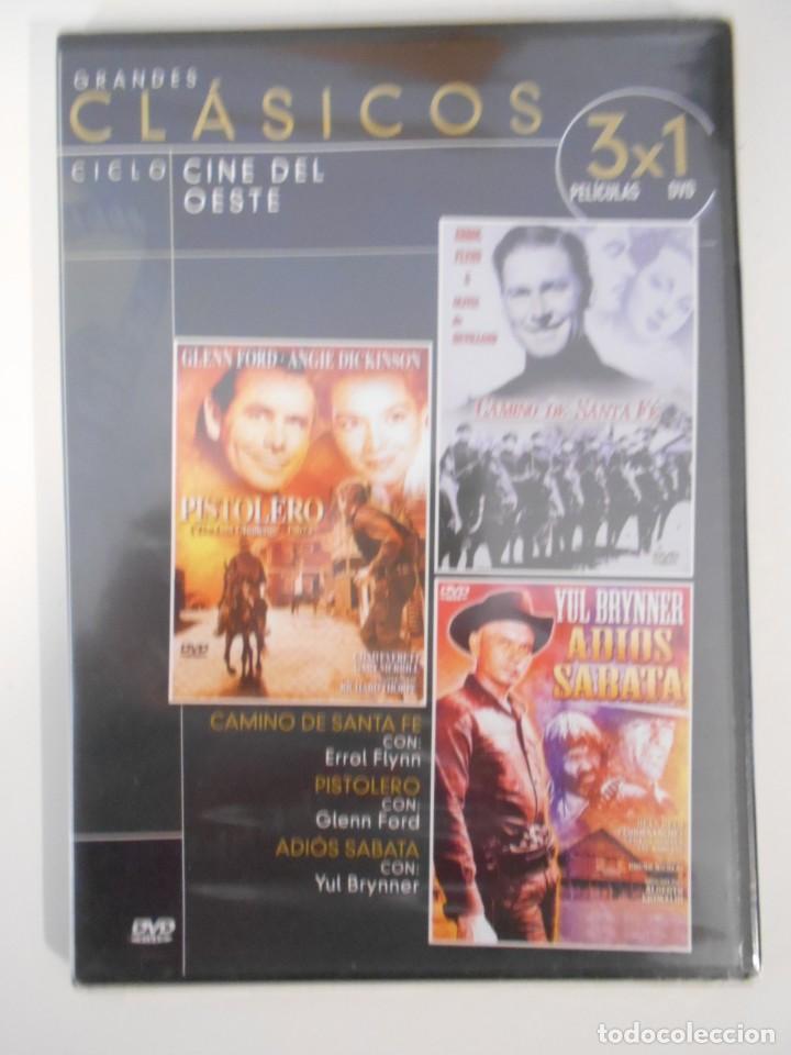 Cin&eacute;ma: GRANDES CLASICOS. CICLO CINE DEL OESTE. DVD CON 3 PELICULAS: PISTOLERO / CAMINO DE SANTA FE / ADIOS