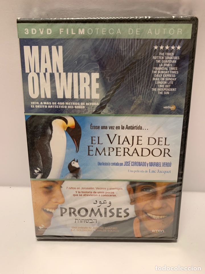 Cin&eacute;ma: REF.ND190 pack - man on wire - el viaje del emperador - promises DVD NUEVO PRECINTADO