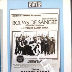 Cine: DVD - PELICULA - BODAS DE SANGRE