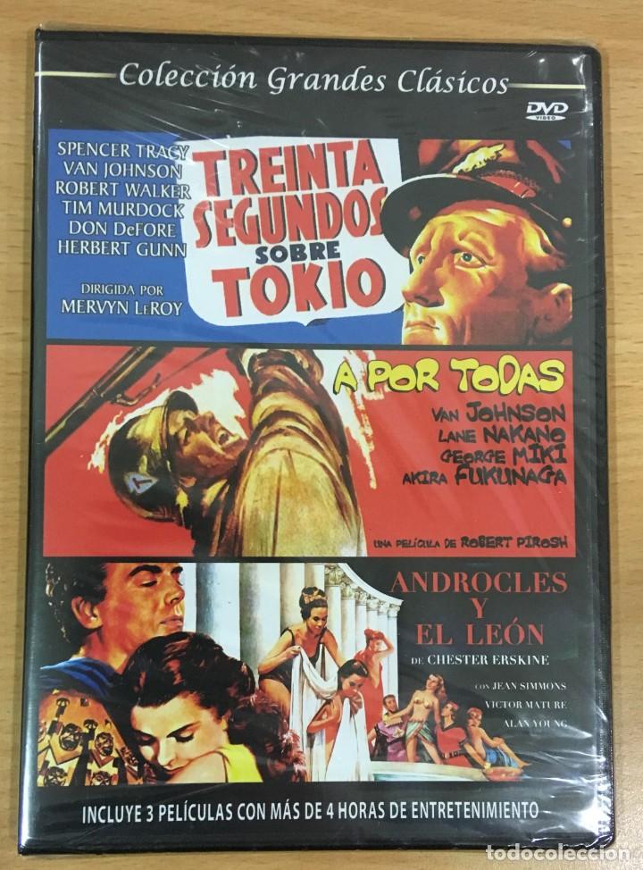 Cine: DVD 3X1 CINE CL&Aacute;SICO - 30 SEGUNDOS SOBRE TOKIO - A POR TODAS - ANDROCLES Y EL LE&Oacute;N. PRECINTADO
